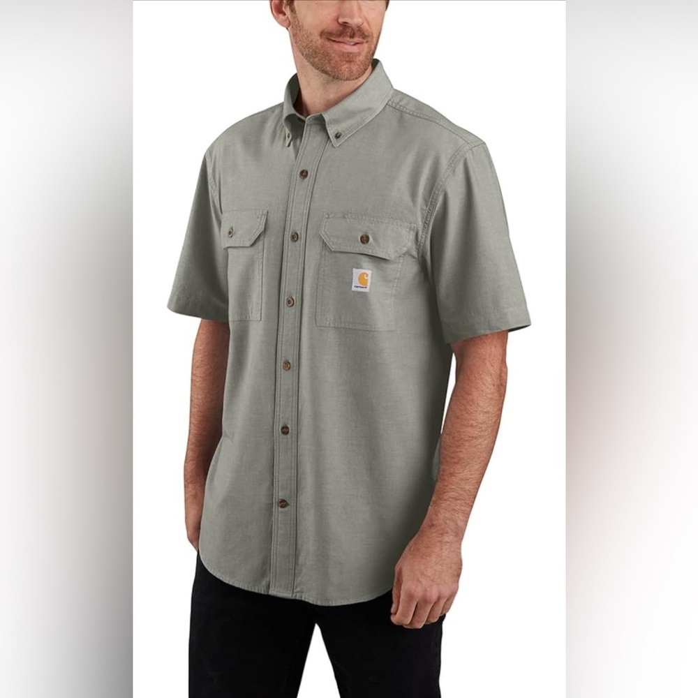 Carhartt Men's Loose Fit Midweight Chambray Short Sleeve Shirt